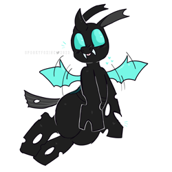 Size: 2048x2048 | Tagged: safe, artist:spookyfoxinc, thorax, changeling, g4, flying, high res, simple background, sketch, solo, white background