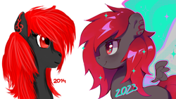 Size: 1507x847 | Tagged: safe, artist:cherrnichka, oc, oc only, pegasus, pegasus oc, redraw, simple background, smiling