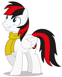 Size: 3932x4810 | Tagged: safe, artist:creedyboy124, oc, oc:red arrow, pegasus, pony, g4, clothes, male, scarf, simple background, solo, transparent background, winter outfit