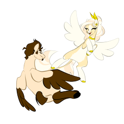 Size: 2000x2000 | Tagged: safe, artist:ponyevs, oc, oc only, oc:bunny burrow, oc:orange sherbet, pegasus, pony, 2024 community collab, derpibooru community collaboration, duo, flying, high res, simple background, transparent background, wings