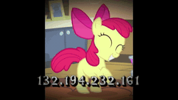 Size: 1920x1080 | Tagged: safe, artist:epicheavytf2, artist:pyrogaming, edit, edited screencap, screencap, apple bloom, pony, g4, animated, apple bloom's bow, bow, doxxing, female, filly, foal, friday night funkin', hair bow, hand, implied murder, ip address, meme, music, remix, song, song reference, sonic the hedgehog (series), sound, threat, vibe check, video, webm, you're next