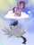 Size: 1500x1968 | Tagged: safe, alternate version, artist:chopsticks, oc, oc only, oc:chopsticks, oc:cookie cutter, pegasus, pony, derpibooru community collaboration, butt fluff, cheek fluff, chest fluff, cloud, duo, emanata, fanning self, father and child, father and daughter, female, filly, fluffy, flying, foal, hat, male, on a cloud, one eye closed, open mouth, plewds, snow, snowball, snowfall, stallion, standing on a cloud, sweat, tongue out, unshorn fetlocks, wing hold, wings