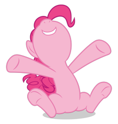 Size: 4300x4500 | Tagged: safe, artist:gypsykumquat, pinkie pie, earth pony, pony, g4, absurd resolution, belly, inkscape, show accurate, simple background, sitting, smiling, transparent background, underhoof, vector