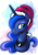 Size: 2171x3070 | Tagged: safe, artist:mysticalpha, princess luna, alicorn, pony, g4, bust, christmas, female, hat, high res, holiday, mare, portrait, santa hat, solo