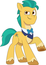 Size: 952x1359 | Tagged: safe, artist:prixy05, hitch trailblazer, earth pony, pony, baby critters, g5, my little pony: tell your tale, spoiler:g5, spoiler:my little pony: tell your tale, spoiler:tyts01e32, bowtie, clothes, formal wear, male, simple background, solo, stallion, transparent background, tuxedo, vector