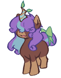 Size: 638x813 | Tagged: safe, artist:jade monsuta, oc, oc:mellow meadow, pony, unicorn, 2024 community collab, derpibooru community collaboration, artificial horn, bow, coat markings, curly hair, facial markings, female, hair over eyes, highlights, horn, mealy mouth (coat marking), missing cutie mark, open mouth, open smile, simple background, smiling, socks (coat markings), solo, tail, tail bow, tail bun, three quarter view, transparent background, unicorn oc