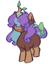 Size: 638x813 | Tagged: safe, artist:jade monsuta, oc, oc:mellow meadow, pony, unicorn, 2024 community collab, derpibooru community collaboration, artificial horn, bow, coat markings, curly hair, facial markings, female, hair over eyes, highlights, horn, mare, mealy mouth (coat marking), missing cutie mark, open mouth, open smile, simple background, smiling, socks (coat markings), solo, tail, tail bow, tail bun, three quarter view, transparent background, unicorn oc