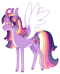 Size: 758x939 | Tagged: safe, artist:mrufka69, twilight sparkle, alicorn, pony, g4, alternate design, curved horn, horn, simple background, solo, transparent background, twilight sparkle (alicorn)