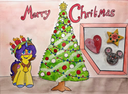 Size: 1024x751 | Tagged: safe, artist:yellowdrake26, oc, christmas, christmas tree, holiday, merry christmas, tree