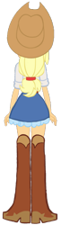 Size: 341x1247 | Tagged: safe, artist:backviewer2160, applejack, equestria girls, g4, belt, boots, clothes, cowboy boots, cowboy hat, female, hat, high heel boots, rear view, shirt, shoes, simple background, skirt, solo, transparent background