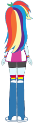 Size: 341x1245 | Tagged: safe, artist:backviewer2160, rainbow dash, equestria girls, g4, boots, clothes, female, high heel boots, jacket, rear view, shirt, shoes, simple background, skirt, socks, solo, transparent background, vest