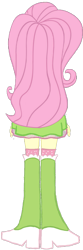 Size: 341x1027 | Tagged: safe, artist:backviewer2160, fluttershy, equestria girls, g4, boots, clothes, female, high heel boots, rear view, shirt, shoes, simple background, skirt, socks, solo, transparent background