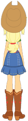 Size: 195x824 | Tagged: safe, artist:backviewer2160, applejack, equestria girls, g4, clothes, cowboy hat, female, hat, rear view, simple background, solo, transparent background