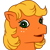 Size: 563x563 | Tagged: safe, artist:lightningbolt, derpibooru exclusive, applejack (g1), pony, derpibooru, mlp fim's thirteenth anniversary, g1, .svg available, bust, derpibooru badge, female, freckles, g1 jackabetes, looking at you, mare, meta, open mouth, simple background, solo, svg, transparent background, vector