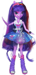 Size: 583x1200 | Tagged: safe, twilight sparkle, equestria girls, g4, my little pony equestria girls: rainbow rocks, doll, irl, photo, simple background, solo, toy, transparent background