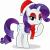 Size: 3826x3864 | Tagged: safe, artist:anime-equestria, rarity, pony, unicorn, g4, christmas, clothes, ear piercing, eyeshadow, female, hat, high res, holiday, horn, makeup, mare, piercing, santa hat, scarf, simple background, smiling, solo, transparent background, vector