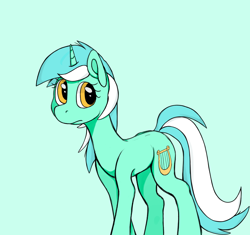 Size: 1686x1586 | Tagged: safe, artist:mileslancer, lyra heartstrings, pony, unicorn, g4, female, green background, mare, simple background, solo