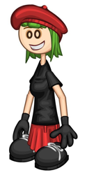 Size: 1080x2160 | Tagged: safe, edit, editor:brokenadam, drama letter, watermelody, human, equestria girls, g4, background character, black shirt, black shoes, green hair, humanized, papa louie pals, red hat