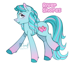 Size: 4000x3500 | Tagged: safe, artist:mitexcel, oc, oc only, oc:river shores, earth pony, pony, blue coat, blue mane, eyeshadow, gradient hooves, makeup, pink eyes, pink eyeshadow, simple background, solo, transparent background