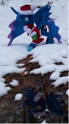 Size: 827x1472 | Tagged: safe, artist:mgrdash, princess luna, alicorn, pony, g4, christmas, christmas outfit, clothes, holiday, irl, photo, plushie, ponies in real life, snow, solo, winter outfit