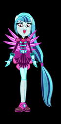 Size: 345x697 | Tagged: safe, artist:ajosterio, sonata dusk, equestria girls, g4, black background, crystal guardian, simple background, solo