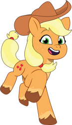 Size: 818x1413 | Tagged: safe, artist:prixy05, applejack, earth pony, pony, g4, g5, my little pony: tell your tale, applejack's hat, cowboy hat, female, g4 to g5, generation leap, hat, mare, simple background, solo, transparent background, vector