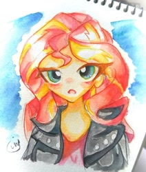 Size: 577x680 | Tagged: safe, artist:うめおにぎり, sunset shimmer, equestria girls, g4, traditional art