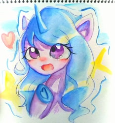 Size: 633x680 | Tagged: safe, artist:うめおにぎり, izzy moonbow, pony, unicorn, g5, open mouth, traditional art