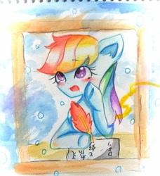 Size: 621x680 | Tagged: safe, artist:うめおにぎり, rainbow dash, g4, traditional art