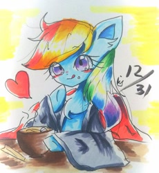 Size: 625x680 | Tagged: safe, artist:うめおにぎり, rainbow dash, g4, traditional art