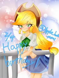 Size: 686x900 | Tagged: safe, artist:うめおにぎり, applejack, equestria girls, g4