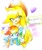 Size: 568x680 | Tagged: safe, artist:うめおにぎり, applejack, rainbow dash, pony, equestria girls, g4, female, lesbian, plushie, pony plushie, rainbow dash plushie, ship:appledash, shipping, solo, traditional art