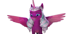 Size: 1280x600 | Tagged: safe, edit, edited screencap, editor:dracoawesomeness, screencap, opaline arcana, alicorn, pony, g5, background removed, episode needed, female, not a vector, simple background, solo, spread wings, transparent background, wings