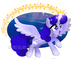 Size: 4136x3409 | Tagged: safe, artist:interstellar-quartz, oc, oc only, oc:dreamlight twinkle, alicorn, pony, alicorn oc, female, horn, magic, mare, simple background, solo, starry eyes, transparent background, wingding eyes, wings