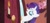 Size: 705x331 | Tagged: safe, screencap, rarity, pony, unicorn, g4, my little pony: friendship is magic, season 2, secret of my excess, 2d, blue eyeshadow, eyes closed, eyeshadow, female, golden oaks library, makeup, mare, neck, purple hair, purple mane, smiling, solo, white body, white coat, white fur, white pony