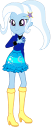 Size: 496x1196 | Tagged: safe, artist:ajosterio, trixie, equestria girls, g4, boots, clothes, cute, cutie mark on clothes, diatrixes, high heel boots, ponytail, shirt, shoes, simple background, skirt, solo, transparent background