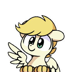 Size: 500x500 | Tagged: safe, artist:sugar morning, oc, oc only, oc:exist, griffequus, hippogriff, hybrid, pony, animated, commission, cute, floppy ears, paws, simple background, solo, transparent background, wiggle, wings, ych result