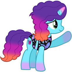 Size: 882x888 | Tagged: safe, artist:loladreamteam, misty brightdawn, pony, unicorn, g4, g5, my little pony: make your mark, clothes, cute, female, mare, mistybetes, rebirth misty, simple background, solo, swimsuit, transparent background
