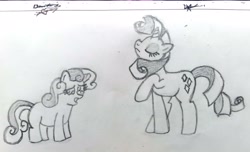 Size: 2992x1820 | Tagged: safe, artist:pnkpny, rarity, sweetie belle, g4, traditional art