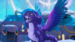 Size: 1920x1076 | Tagged: safe, screencap, allura, comet (g5), twitch (g5), violet frost, aq bars, auroricorn, big cat, leopard, pony, rabbit, snow leopard, g5, my little pony: make your mark, my little pony: make your mark chapter 6, secrets of starlight, spoiler:g5, spoiler:my little pony: make your mark, spoiler:my little pony: make your mark chapter 6, spoiler:mymc06e04, angry, animal, animated, big no, crystal horn, eyeshadow, falling, female, flying, growling, hoof polish, horn, jewelry, makeup, male, mare, necklace, nova charm, resistance, screaming, snow, snowball, snowball fight, sound, sparkles, sparkly mane, sparkly tail, spread wings, stallion, tail, throwing, upset, webm, wings