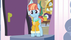 Size: 1280x720 | Tagged: safe, edit, edited screencap, screencap, windy whistles, pegasus, pony, g4, parental glideance, clothes, cute, door, female, inverted mouth, jacket, mare, smiling, solo, windybetes