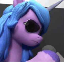 Size: 430x416 | Tagged: artist needed, source needed, safe, izzy moonbow, pony, unicorn, g5, 3d, animated, blender, ear rape, eyebrows, female, looking at you, lowres, mare, meme, microphone, ponified, ponified meme, raised eyebrow, solo, sound, sunglasses, the rock, vine boom, webm
