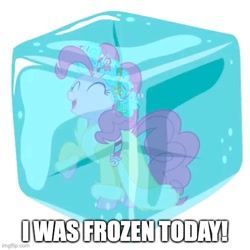 Size: 500x500 | Tagged: editor needed, safe, anonymous editor, artist:joshuaorro, artist:slb94, editor:railpony, pinkie pie, spirit of hearth's warming presents, earth pony, pony, g4, caption, charlie wilcox, christmas, christopher lloyd, clipart, holiday, i was frozen today, imgflip, meme, nostalgia critic, ponified meme, simple background, solo, suburban commando, text, vecteezy, white background