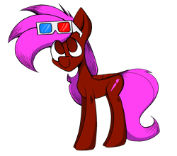 Size: 2000x1763 | Tagged: safe, artist:rainbowbacon, oc, oc only, oc:rainbowbacon, pegasus, pony, 2024 community collab, derpibooru community collaboration, 3d glasses, simple background, solo, transparent background, wings