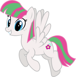 Size: 8212x8288 | Tagged: safe, artist:starryshineviolet, blossomforth, pegasus, pony, g4, female, flying, looking at you, mare, simple background, smiling, smiling at you, solo, transparent background, vector