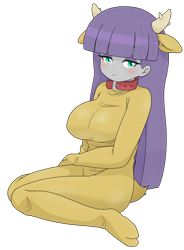 Size: 1774x2404 | Tagged: safe, alternate version, artist:batipin, part of a set, maud pie, human, equestria girls, g4, animal costume, breasts, busty maud pie, clothes, costume, footed sleeper, looking at you, pajamas, simple background, transparent background