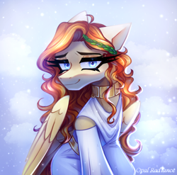 Size: 2996x2958 | Tagged: safe, artist:opal_radiance, oc, oc only, oc:freyja, pegasus, pony, beautiful, clothes, dress, high res, solo