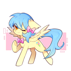 Size: 1080x1080 | Tagged: safe, oc, oc only, oc:zoran, oc:左岸, pegasus, pony, one eye closed, solo