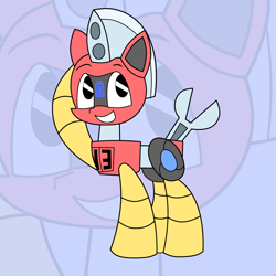 Size: 5000x5000 | Tagged: safe, artist:trackheadtherobopony, oc, oc:trackhead, pony, robot, robot pony, my life as a teenage robot, solo, style emulation, zoom layer