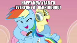 Size: 888x499 | Tagged: safe, edit, edited screencap, screencap, fluttershy, rainbow dash, g4, hurricane fluttershy, happy new year, holiday, hug